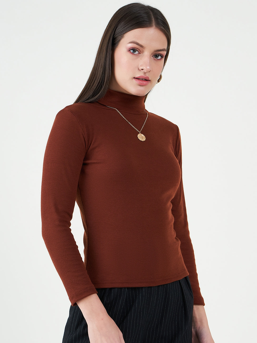 Turtle Neck Cotton Fitted Top