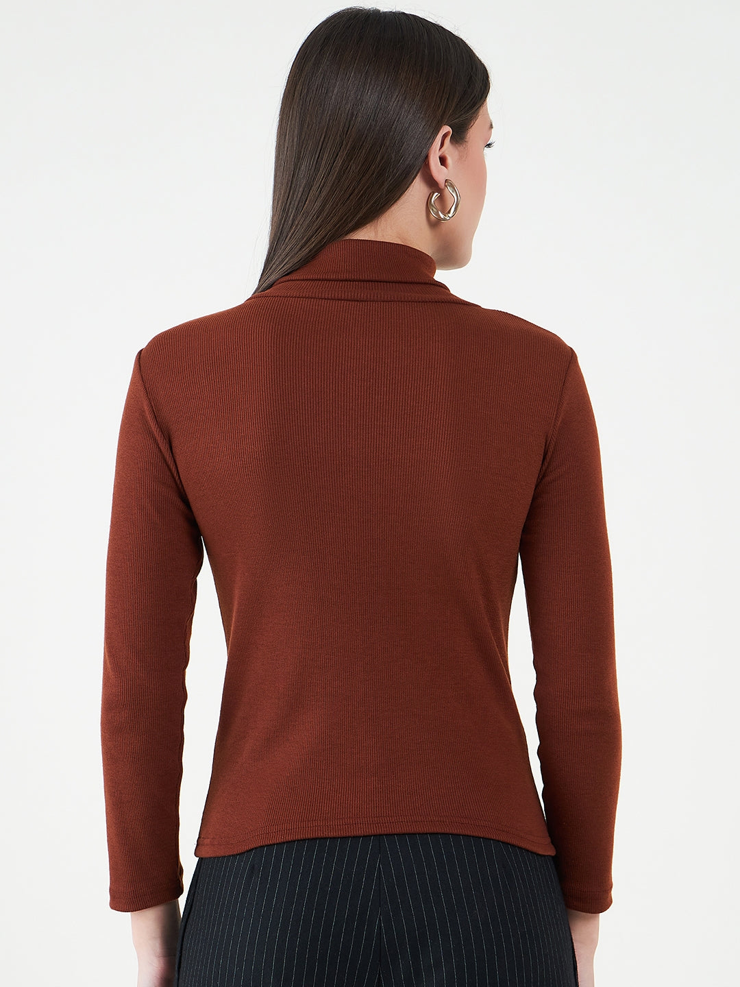 Turtle Neck Cotton Fitted Top