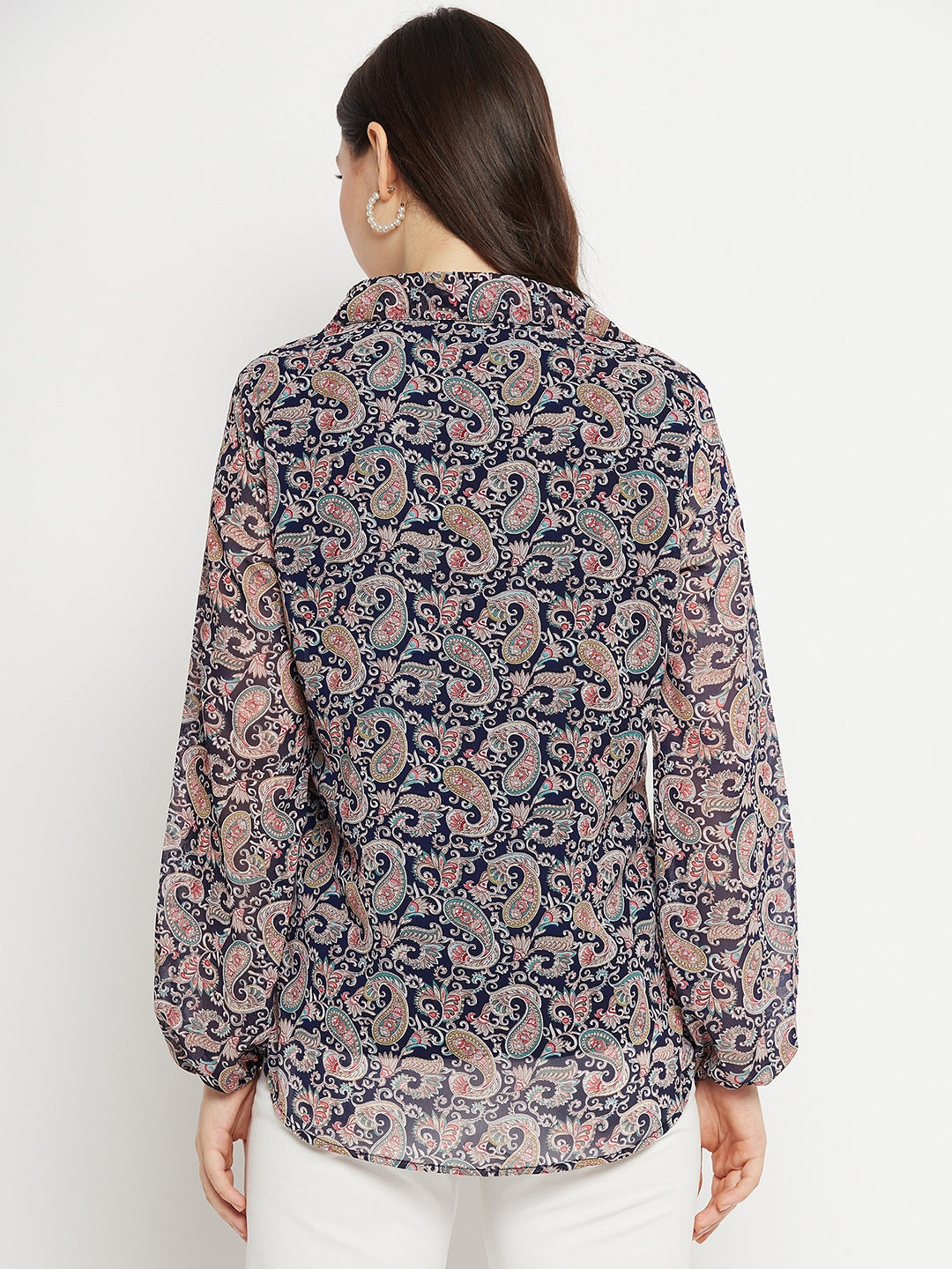 Paisley Printed Smart Opaque Georgette Casual Shirt