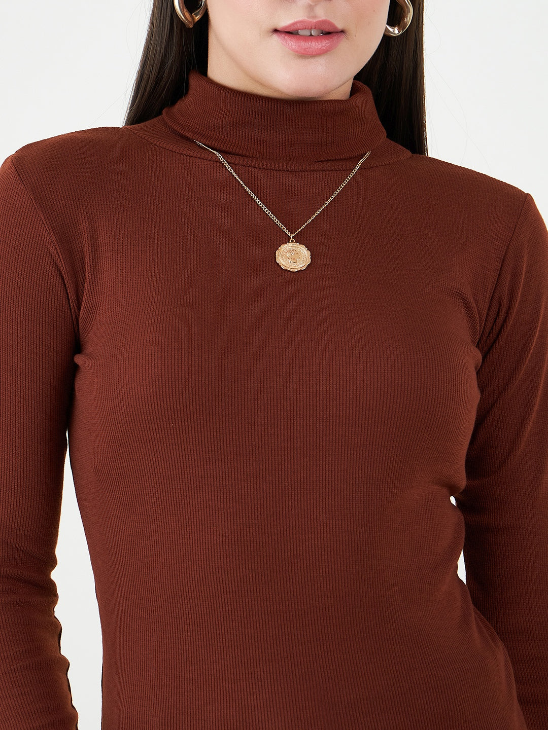 Turtle Neck Cotton Fitted Top