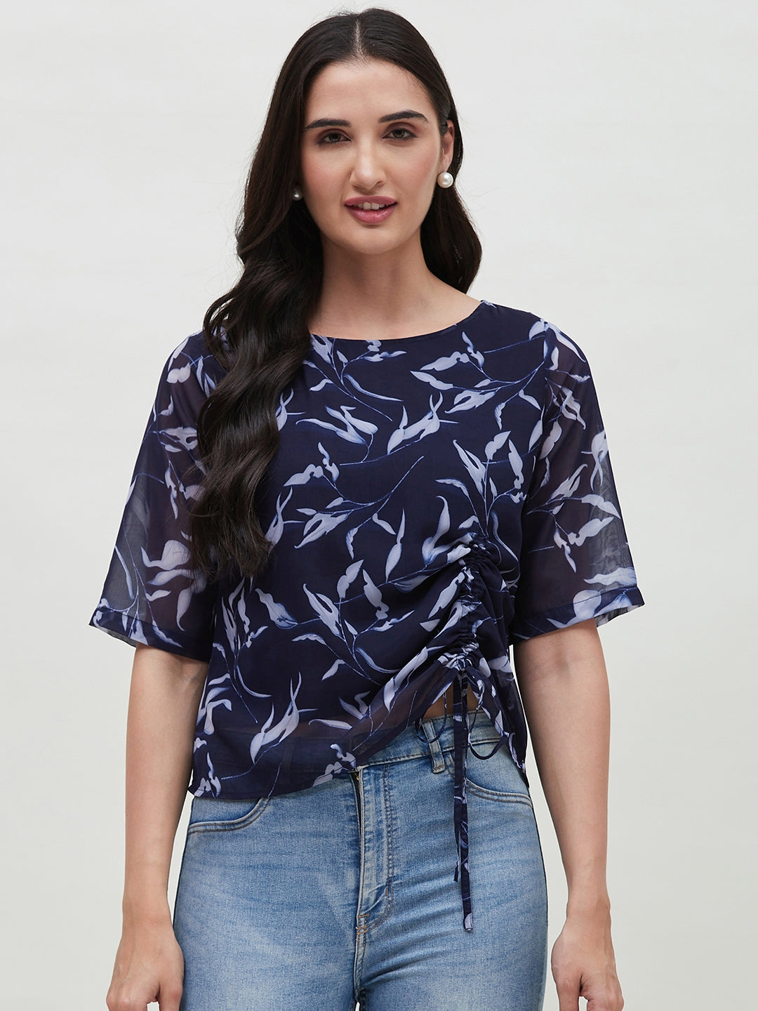 Floral Printed Round Neck Top