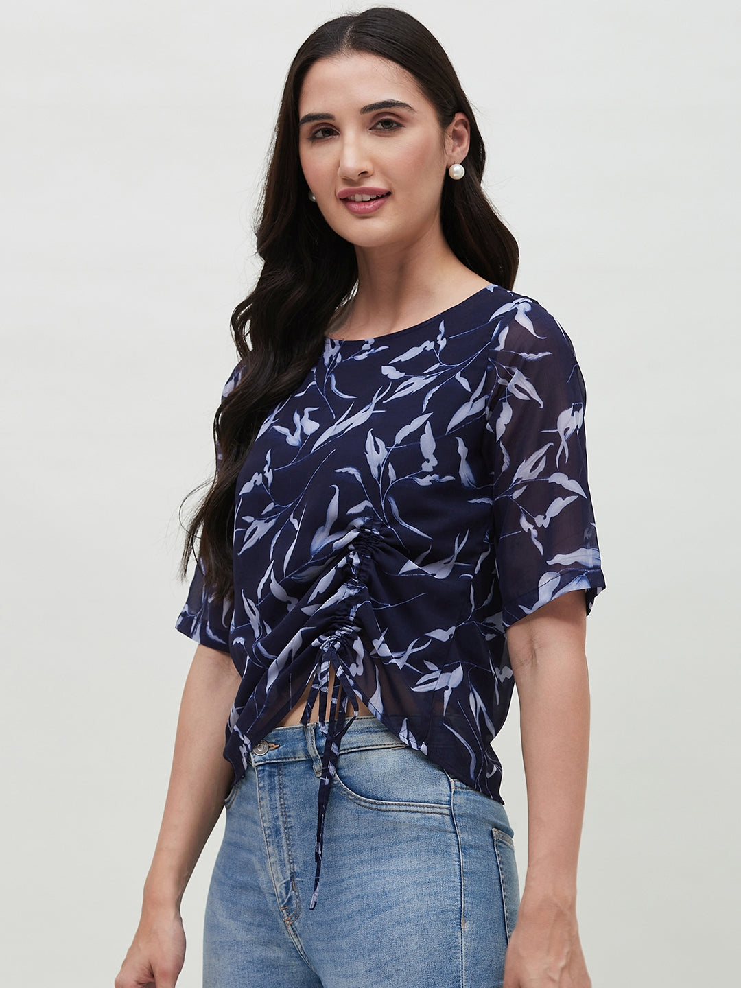 Floral Printed Round Neck Top