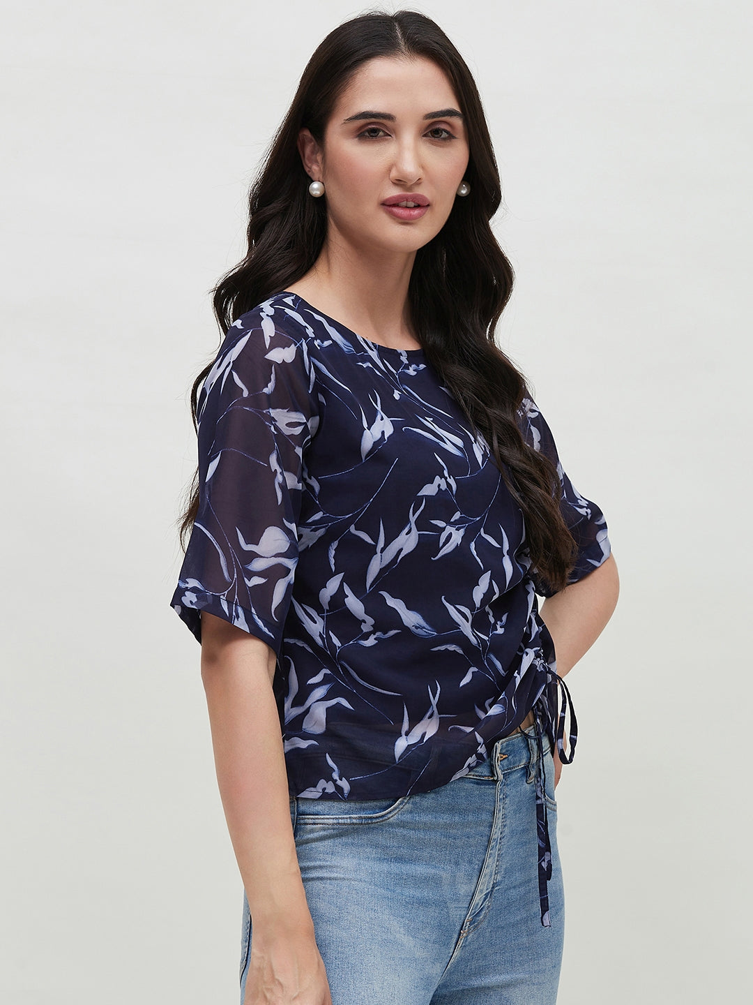 Floral Printed Round Neck Top