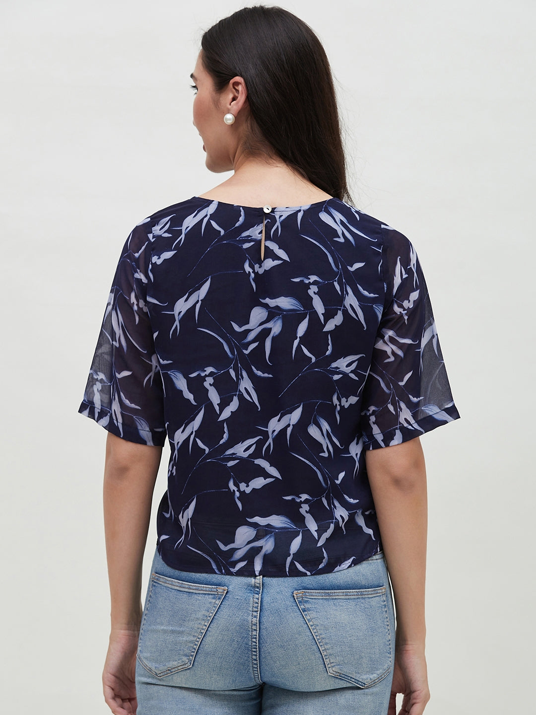 Floral Printed Round Neck Top