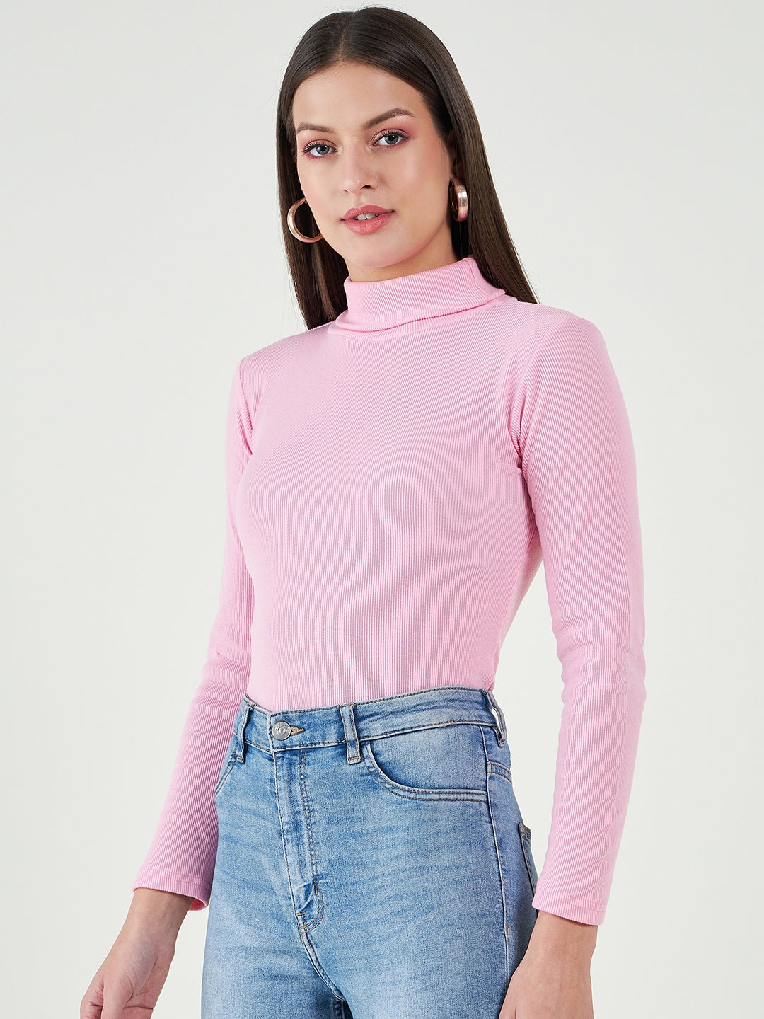 Turtle Neck Cotton Fitted Top