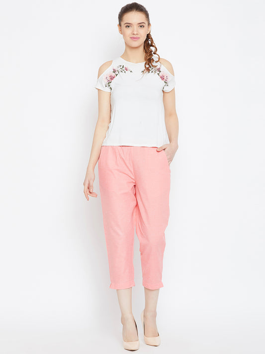 Regular Fit Crop Trouser.