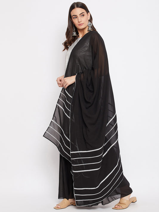 Gotta Patti black silver dupatta