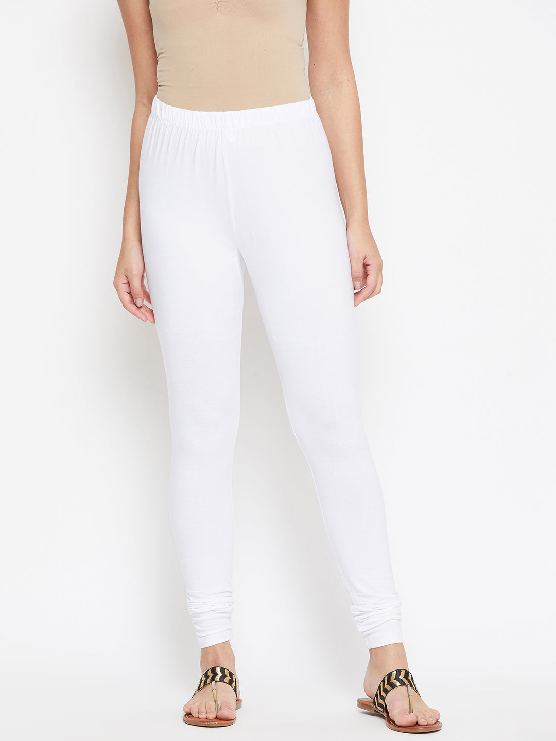 White and Magenta Churidar Legging Combo (Sku-LEGCO12964).