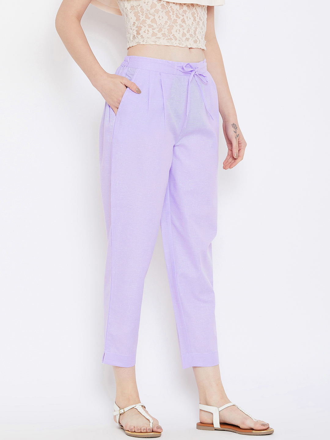 Purple Relaxed Fit Trouser (Sku- BLMD1906).