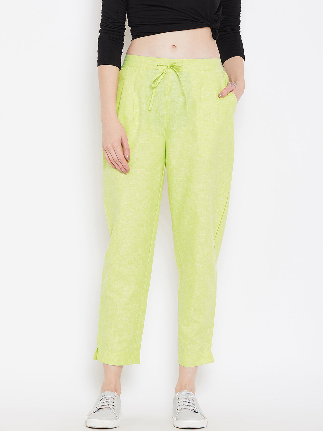 Straight Lime Green Trouser (Sku-BLMD1912).