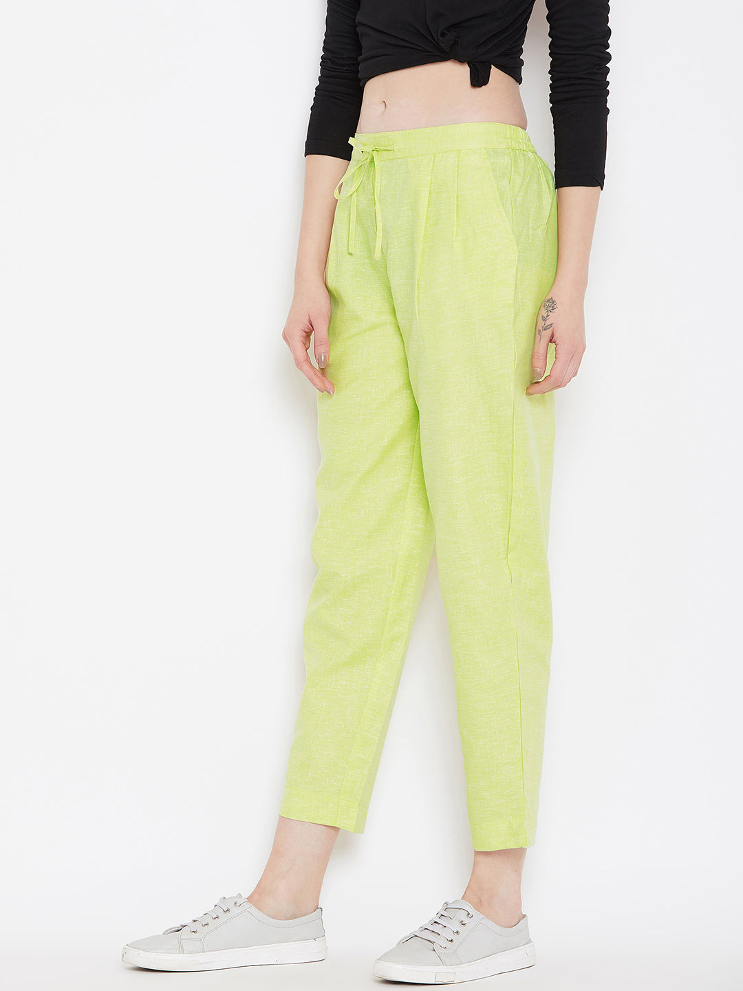 Straight Lime Green Trouser (Sku-BLMD1912).