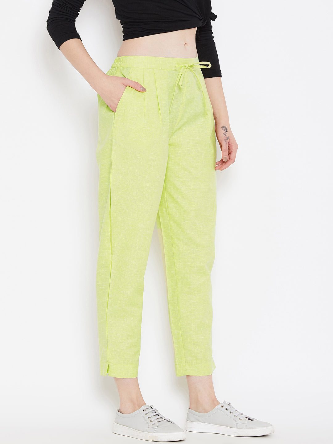 Straight Lime Green Trouser (Sku-BLMD1912).