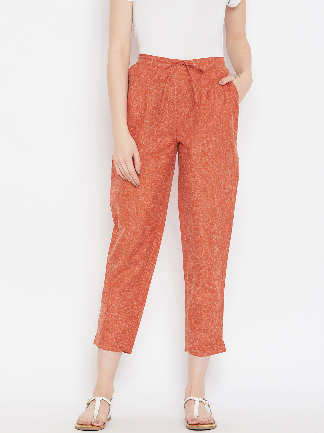 Straight Rust Trouser(Sku-BLMD1915).