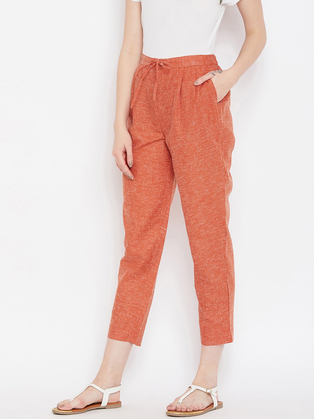 Straight Rust Trouser(Sku-BLMD1915).