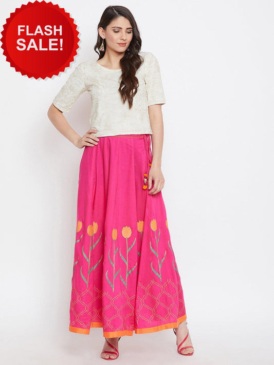 Tulip block printed skirt.