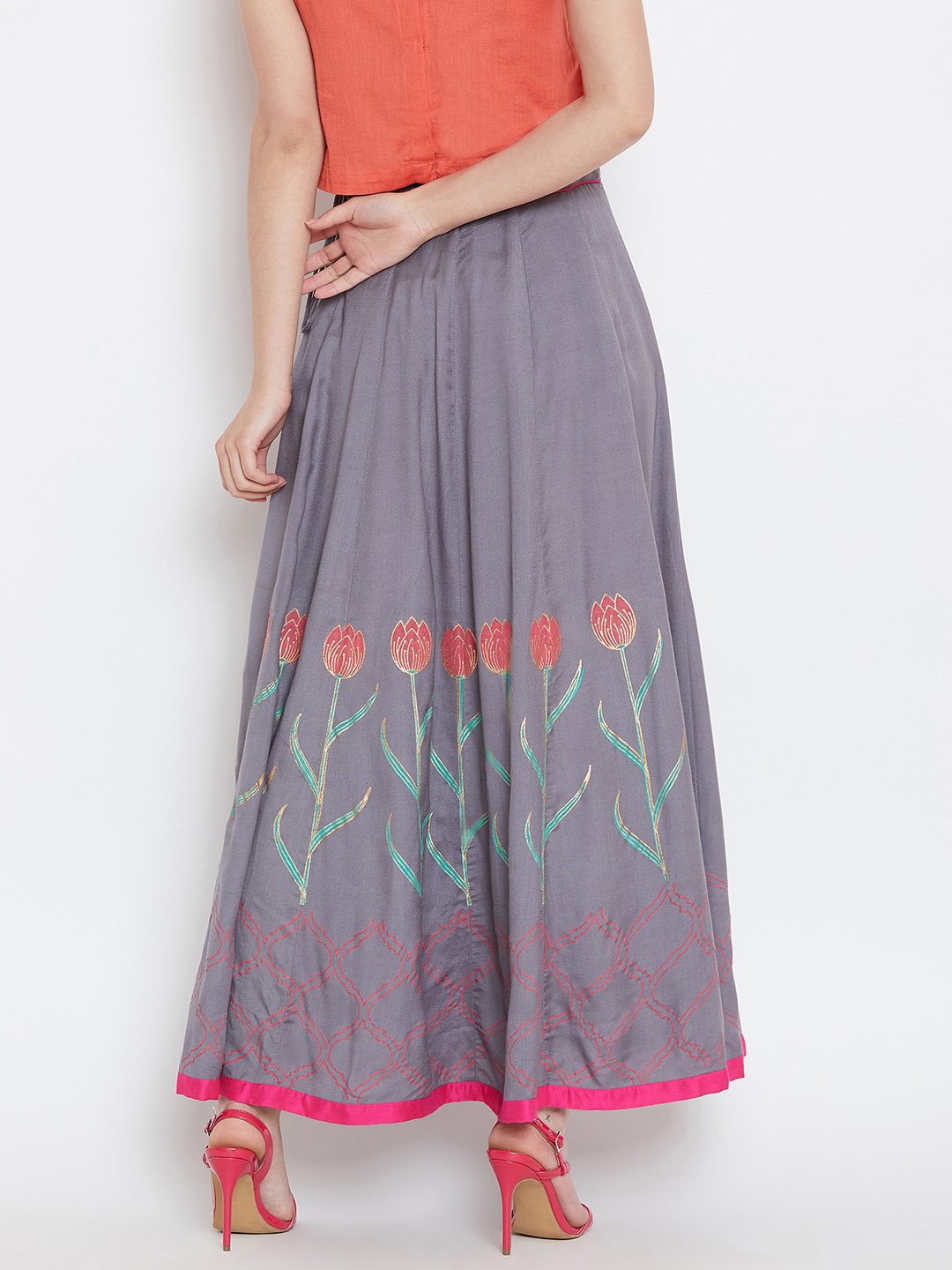 Tulip block printed skirt.