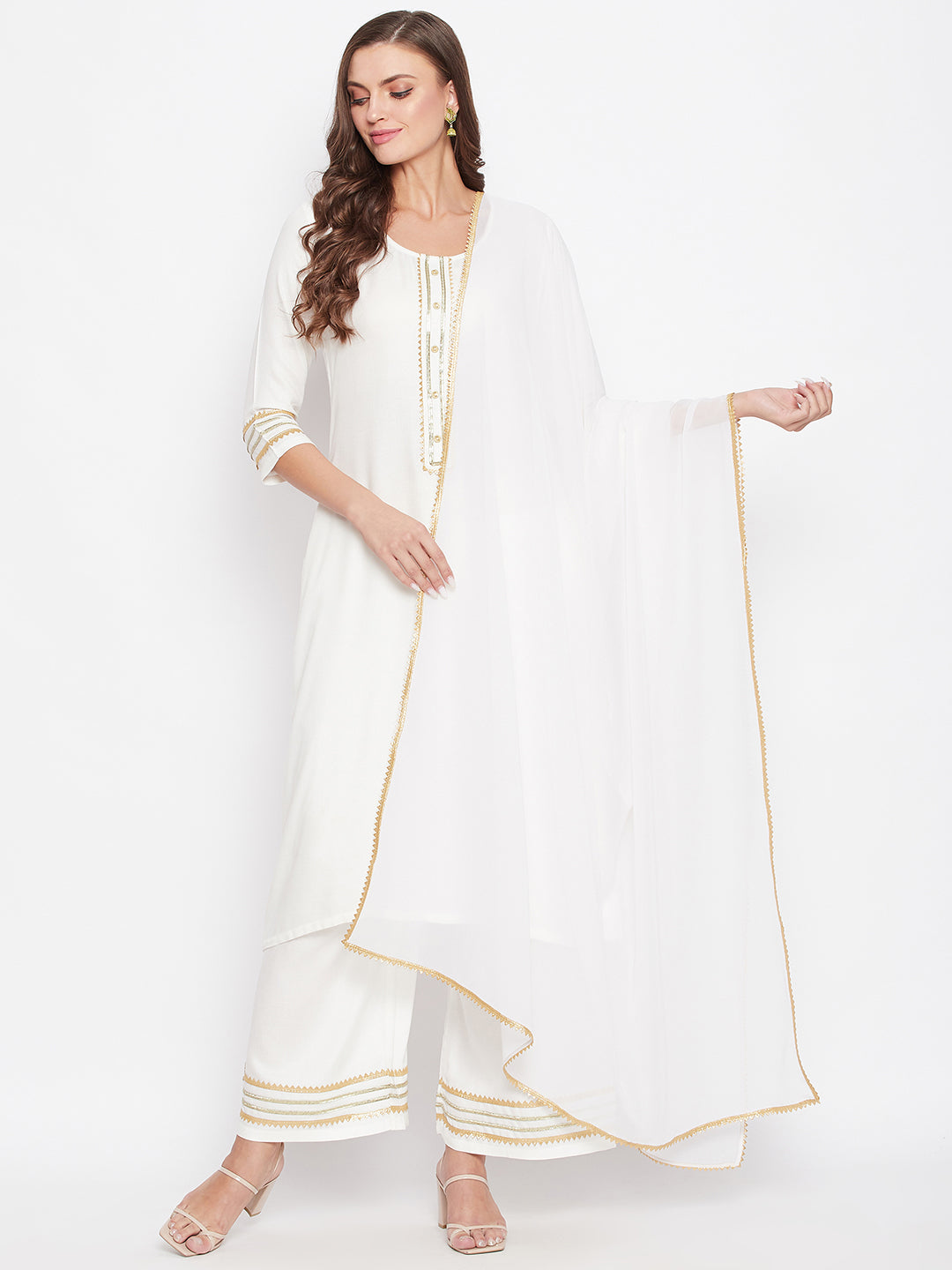 Kurtis with white palazzo best sale