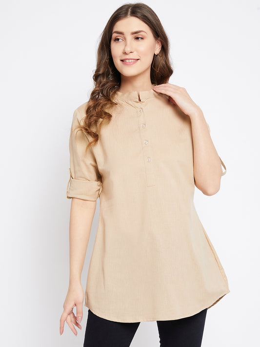 Pure Cotton Flex Beige Tunic