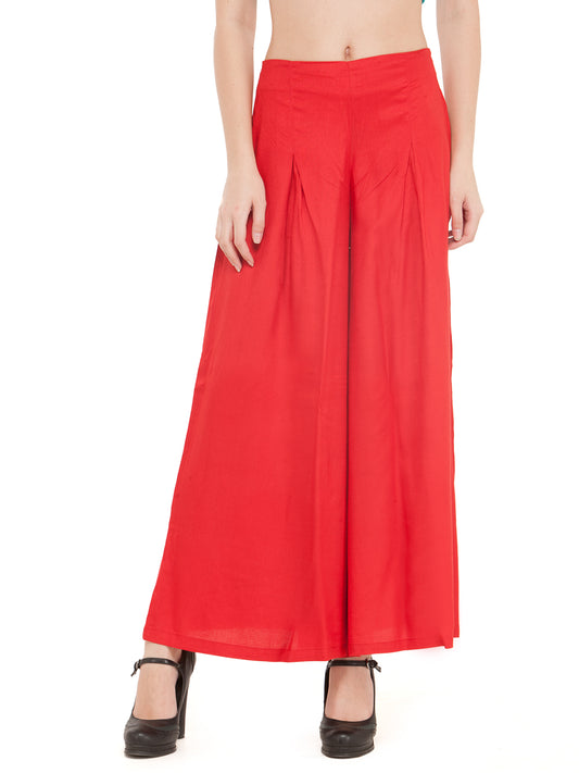 Red Rayon Palazzo.