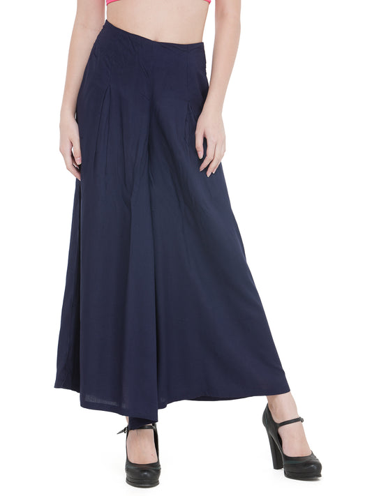 Navy Blue Rayon Palazzo.